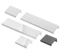 GTV Poignée de Meuble de Chant HEXI, Longueur 50 mm, Entraxe 32 mm, Poignée Profilée pour Tiroir et Porte, Design Minimaliste, Aluminium Finition Chrome Brillant