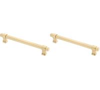 GTV - Poignée de meuble Imperial | Poignée de meuble | Longueur 19,4 cm | Distance entre les trous 16 cm | ZnAl | Or brossé (Lot de 2)