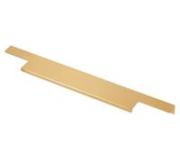 GTV Poignée de meuble LIND or brossé anodisé espacement de 320 mm de diamètre, 396 mm de long, barre de poignée de 18 mm de large, poignée profilée de bord pour cuisines, armoires, tiroirs