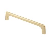 GTV Poignée de Meuble Moderne OCTAVIO, Entraxe 128 mm, Longueur 139 mm, Fabriquée en ZnAl, Vis de Montage Incluses, Finition Or Brossé pour Cuisine et Armoire