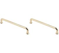 GTV - Poignée de meuble Nord | Poignées de meubles | Longueur 17,45 cm | Distance entre les trous 16 cm | ZnAl | Or brillant (Lot de 2)