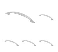 GTV Poignée de Meuble UZ-05, Entraxe 128 mm, Longueur 164 mm, Design Moderne avec Surface Texturée, en Zamak Finition Chromée Brillante, pour Tiroir et Placard de Cuisine (Lot de 5)