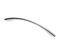 GTV Poignée de Meuble UZ-06, Design Arqué Minimaliste, Entraxe 128 mm, Longueur 164 mm, en Alliage de Zinc-Aluminium (ZnAl), Finition Chromée Brillante pour Cuisine