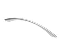 GTV Poignée de Meuble UZ-06, Entraxe 128 mm, Longueur 164 mm, Design Incurvé et Minimaliste, en ZnAl Robuste, Finition Aluminium pour Cuisine, Salle de Bain et Tiroir