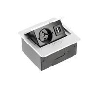 GTV Prise de meuble AVARO, taille compacte, montage inversé et latéral, disponible en blanc, noir, aluminium, idéale pour les petits espaces et les cuisines