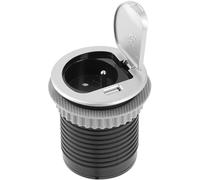 GTV - Prise encastrable CHARGER MINI 60 mm avec prise française Type E et port USB 2,4 A, station de charge encastrée pour bureau, cuisine et établi, coloris argent