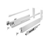 GTV - Rails de tiroir Modern Box Pro I L = 450 mm H = 199 mm I Blanc I Tiroir à fermeture silencieuse I La synchronisation de la trajectoire des guides I Charge jusqu'à 40 kg I PB-MBPRO-KPL450C1