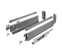GTV - Rails de tiroir Modern Box Pro I L = 550 mm H = 135 mm I Anthracite I Tiroir à fermeture silencieuse I La synchronisation de la trajectoire des guides I Charge jusqu'à 40 kg I PB-MBPRO-KPL550B