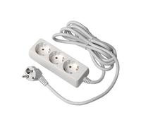 GTV Rallonge Domestique, multiprise avec 3 Prises Schuko, Longueur 3 m, Charge maximale 3500 W, Prise européenne, Durable et sûre
