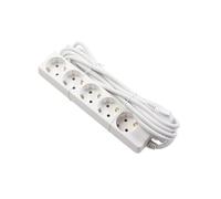 GTV Rallonge Domestique, multiprise avec 5 Prises Schuko, 5 m de Long, Charge maximale 3500 W, Prise européenne, Durable et sûre