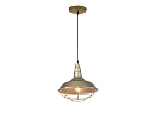 GTV SOLEN Suspension Ø 26,5 cm - Abat-jour en métal doré avec cage de protection, E27, IP20, câble réglable en hauteur, une ampoule, pour table à manger, îlot de cuisine, bar - Éclairage intérieur