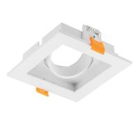 GTV Spot Encastrable Carré Orientable RUBIO, Support de Plafond Inclinable 102x102mm, Luminaire pour Ampoule LED, Design Moderne pour Salon et Couloir, IP20, Blanc