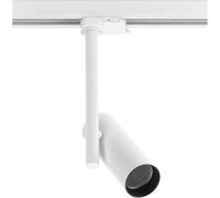 GTV Spot sur Rail Orientable GROSSO, Luminaire pour Système Triphasé, Douille GU10 max 20W, Tête Pivotante, Corps en Aluminium, Diffuseur Inclus, Éclairage Moderne, Blanc