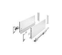 GTV - Système de Tiroirs Axis Pro, Ensemble de Tiroirs, Extraction Totale, Amortissement Intégré, Charge 40 kg, Tiroir Coulissant avec Fermeture Douce - Largeur 400 mm, Hauteur 200 mm, Blanc