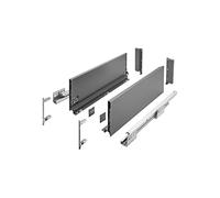 GTV - Système de Tiroirs Axis Pro, Ensemble de Tiroirs, Extraction Totale, Amortissement Intégré, Charge 40 kg, Tiroir Coulissant avec Fermeture Douce - Largeur 350 mm, Hauteur 168 mm, Anthracite