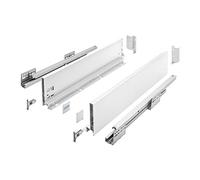 GTV - Système de Tiroirs Axis Pro, Ensemble de Tiroirs, Extraction Totale, Amortissement Intégré, Charge 40 kg, Tiroir Coulissant avec Fermeture Douce - Largeur 550 mm, Hauteur 120 mm, Blanc