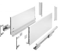 GTV - Système de Tiroirs Axis Pro, Ensemble de Tiroirs, Extraction Totale, Amortissement Intégré, Charge 40 kg, Tiroir Coulissant avec Fermeture Douce - Largeur 350 mm, Hauteur 200 mm, Blanc
