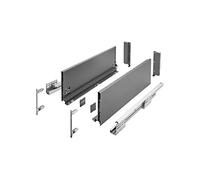 GTV - Système de Tiroirs Axis Pro, Ensemble de Tiroirs, Extraction Totale, Amortissement Intégré, Charge 40 kg, Tiroir Coulissant avec Fermeture Douce - Largeur 450 mm, Hauteur 168 mm, Anthracite
