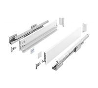 GTV - Système de Tiroirs Axis Pro, Ensemble de Tiroirs, Extraction Totale, Amortissement Intégré, Charge 40 kg, Tiroir Coulissant avec Fermeture Douce - Largeur 550 mm, Hauteur 86 mm, Blanc