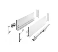 GTV - Système de Tiroirs Axis Pro, Ensemble de Tiroirs, Extraction Totale, Amortissement Intégré, Charge 40 kg, Tiroir Coulissant avec Fermeture Douce - Largeur 350 mm, Hauteur 168 mm, Blanc