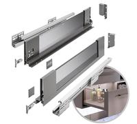 GTV - Système de tiroirs AXIS PRO | Tiroir avec côtés en verre | Tiroir | Système de tiroirs | Hauteur : 116 mm Longueur : 550 mm | Anthracite avec verre fumé