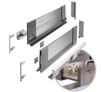 GTV - Système de tiroirs AXIS PRO | Tiroir avec côtés en verre | Tiroir | Système de tiroirs | Hauteur : 167 mm Longueur : 350 mm | Anthracite avec verre fumé
