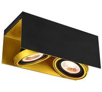 GTV Verso plafonnier 2x40 W noir-doré OS-VERSO2-11-DEC