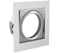 GTV VILA Spot encastrable carré orientable IP20 en acier inoxydable GU10 Spot LED max. 50 W pour salon, bureau, cuisine, couloir moderne