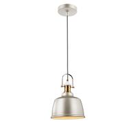 GTV Zenit II Suspension Ø 22,5 cm, abat-jour en métal gris, 1 x E27, IP20, câble textile réglable en hauteur, plafonnier industriel/vintage pour cuisine, salle à manger et salon, éclairage intérieur