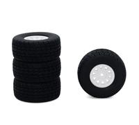 GTVNPOA RC Caoutchouc Pneus Compatible avec Arrma pour Mojave pour Grom RC 1/14 Amélioration De Voiture Pièces De Rechange Accessoires Pneus 65 Mm Ara550116 avec Hexagone De 12 Mm(Silver)