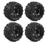 GTVNPOA RC Caoutchouc Pneus Compatible avec ARRMA pour Typhon pour Granite pour GROM 1/18 RC, Pièces De Mise À Niveau De Voiture, Accessoires De Pneu De 72.5mm avec Roue Hexagonale De 12mm(Black)