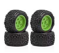 GTVNPOA RC Caoutchouc Pneus Compatible avec ARRMA pour Typhon pour Granite pour GROM 1/18 RC, Pièces De Mise À Niveau De Voiture, Accessoires 72.5mm, Pneu De Camion De Course Courte(Green)