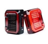 GTVRFLOKI Pièces Auto Compatible Avec Jeep Pour Wrangler JK JKU 2007-2018 Forme En C Design En Forme C Feux Arrière Avec Feu Recul Clignotants Feux Jour DRL Feu Arrière Feu Stop