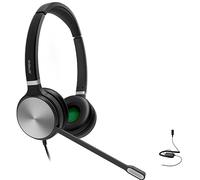 GTW Yealink YHS36 Duo Casque filaire pour ordinateur de bureau, PC/Mac, Softphones - Fonctionne avec les équipes, Zoom, RingCentral, 8 x 8, Vonage, Bonus Microfibre incluse