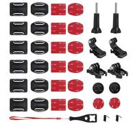 Gtwinsone Lot de 35 Fixations Adhésives Incurvées et Plates pour Casque Fixation pour Gopro Support Fixation Adhésive Accessoires avec Trépied Adaptateur pour Gopro Hero DJI Osmo Caméra d'action