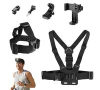 Gtwinsone Lot de 6 Harnais Poitrine Fixation Sangles de Caméra d'action Harnais Tete Bandeau Harnais Telephone 3 en 1 Support de Caméra Sport Compatible pour GoPro Hero DJI Osmo Caméras Telephone