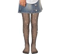 GTYARYUA Bas Résille pour Enfants, Collant Fille, Collant Brillant, Fille Résille Enfants Collants, Collants Fille, pour Les Fêtes de Carnaval Dansantes (noir)