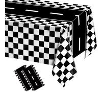 GTYARYUA Nappes de Table Course, 2 PCS Nappes Rectangulaires avec Drapeau à Carreaux, 137 × 274 CM Racing Nappe, Anniversaire Cars d'enfant, Convient aux Fournitures de Fête sur Le Thème de la Course