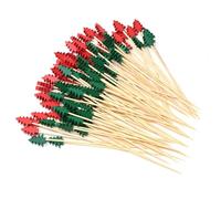 GTYARYUA Pics à Cocktail de Noël, 100 PCS Pic Aperitif Noel, Bâtonnets à Cocktailen Sapin de Noë, Pique Aperitif Noel, Brochettes à Cocktail d'arbre de Noël, pour Cocktail Fruits Christmas Party (A)