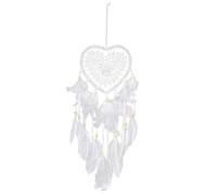 GTYHH 1 Attrape Rêve Blanc, Pendentif Coeur Creux, Pendentif Plume, Décoration Maison, Pendentif Style Bohème