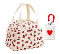 GTYHH 1 Bagwood Simple avec Boîte À Lunch Et 1 Couvercle De Carte Imperméable Transparent, Sac Portable pour Les Boîtes À Lunch, Sac À Lunch Utilisé avec Isolation Thermique, École Et Pique-Nique.