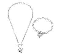 GTYHH 1 Collier d'amour Et 1 Bracelet, Ensemble De Bijoux Simple Et À La Mode, Vêtements Quotidiens À Porter avec des Accessoires, Cadeaux Commémoratifs pour Petite Amie Et Partenaire.