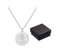 GTYHH 1 Collier Religieux Et 1 Coffret Cadeau Noir, Collier À La Mode Et Polyvalent, Bijoux pour Hommes, Acier Titane