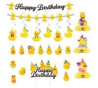 GTYHH 1 Ensemble De Décoration avec De Petits Thèmes De Canard Jaune, Y Compris des Affiches Et des Drapeaux, des Décorations De Fête d'anniversaire, Adaptées Aux Scènes De Fête d'enfants.