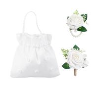 GTYHH 1 Morceau De Corsage, 1 Morceau De Bracelet Et 1 Morceau De Sac À Main De Mariée, Bijoux En Perles Simulés, Corset Décoratif De Demoiselle D'Honneur, Fournitures De Mariage.