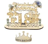 GTYHH 1 Morceau De Décorations De Bois, 1 Morceau De Tête d'anniversaire Mignonne, Décorations Personnalisées Créatives, Cadeaux en Bois Thématiques De 18 Ans, Fête d'anniversaire.