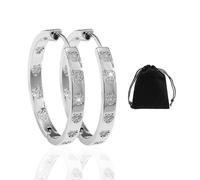 GTYHH 1 Paire De Créoles en Argent Diamant, Créoles Féminines, Créoles en Forme De Cœur, Boucles d'oreilles en Diamant, Créoles Hypoallergéniques, Bijoux De Boucles d'oreilles