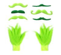 GTYHH 1 Paire De S Verts, 6 Pièces Barbe, S en Fourrure, S Chauds avec Pompon, S d'hiver Chauds, Adaptés Au Cosplay, À La Fête