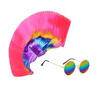 GTYHH 1 Perruque Punk Et 1 Lunettes De Soleil Colorées, Perruques De Fête, Accessoires De Cosplay, Perruques Amusantes, Accessoires De Mascarade
