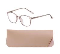 GTYHH 1 Pièce De Lunettes Simples Et 1 Pièce De Sac À Lunettes En Cuir Pu, Lunettes Classiques De Mode, Lunettes Anti-Lumière Bleue, Lunettes Rondes, Lunettes Pour Femmes